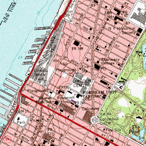 Topographic Map of Fiorello H LaGuardia High School, NY