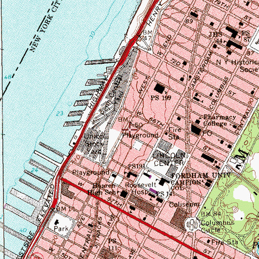 Topographic Map of Lincoln-Amsterdam House, NY