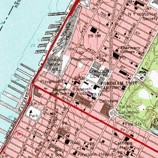 Topographic Map of Alvin Ailey American Dance Theater, NY
