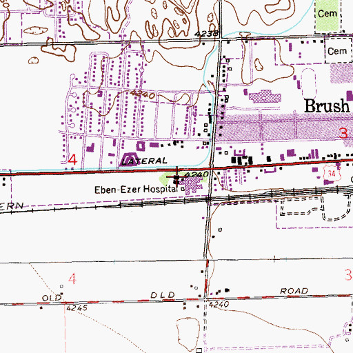 Topographic Map of Eben Ezer Cemetery, CO