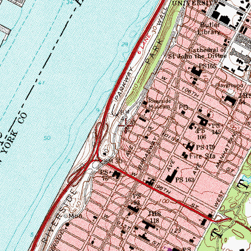 Topographic Map of Firemen's Memorial, NY