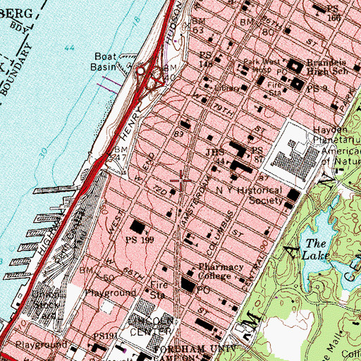Topographic Map of Ansonia Hotel, NY