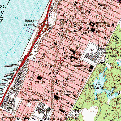 Topographic Map of Beacon Theater, NY
