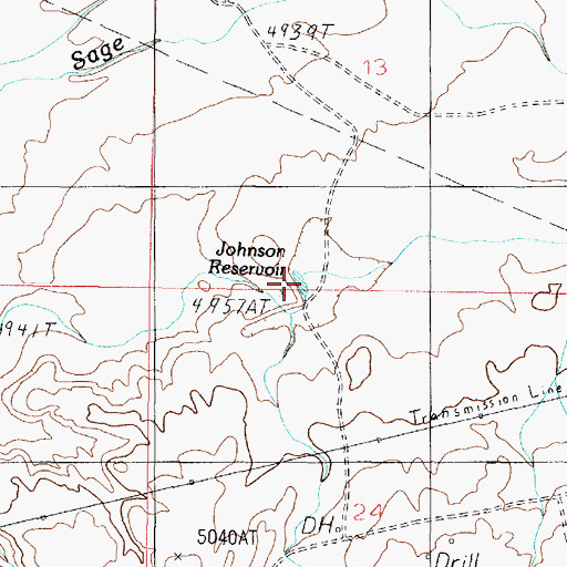 Topographic Map of Johnson Reservoir, AZ