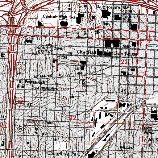 Topographic Map of Liberty Elementary School, NE