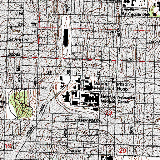Topographic Map of J P Lord Elementary School, NE