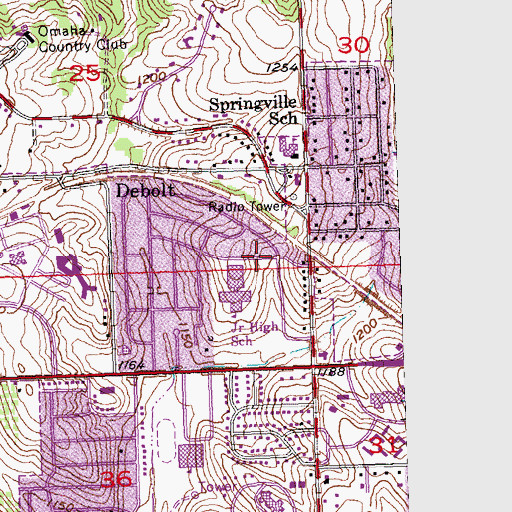 Topographic Map of Nathan Hale Mille School, NE