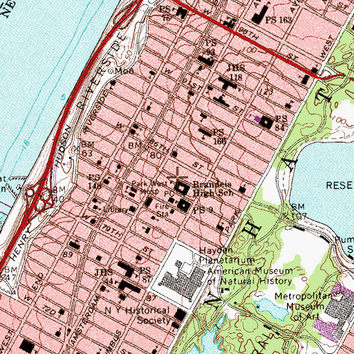 Topographic Map of Mannes College of Music of the New School, NY