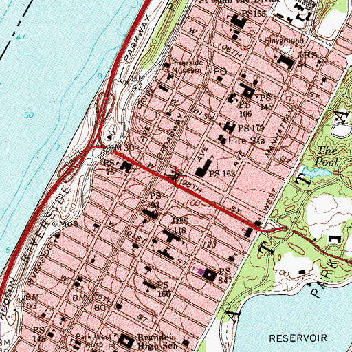 Topographic Map of Holy Name of Jesus Church, NY