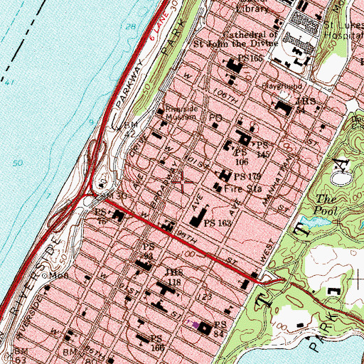 Topographic Map of Metro Theater, NY