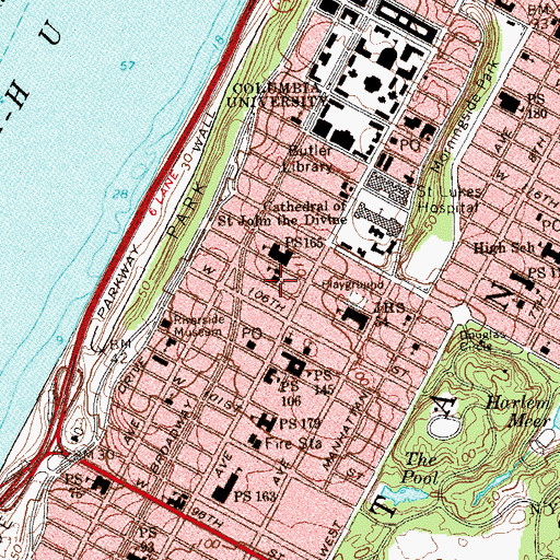 Topographic Map of Church of the Ascension, NY