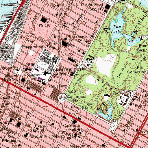 Topographic Map of Ethical Culture School, NY