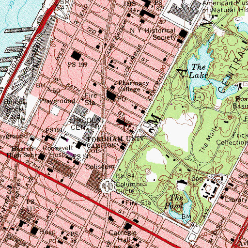 Topographic Map of Estelle R Newman City Center Jewish Guild for the Blind, NY