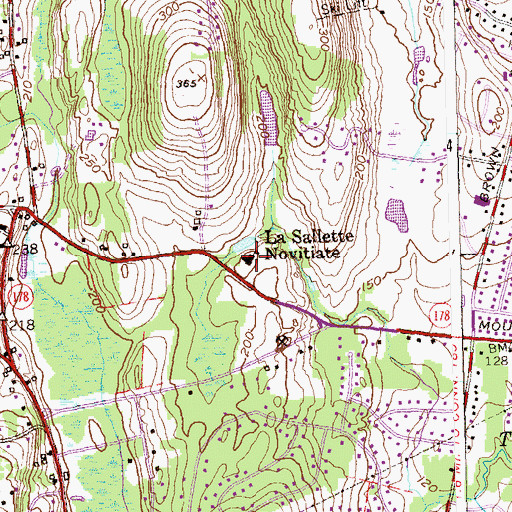 Topographic Map of LaSallette Novitiate, CT