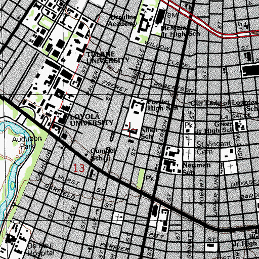 Topographic Map of New Orleans Charter Science and Mathematics High School, LA