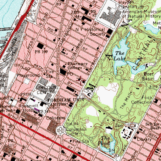 Topographic Map of Central Park Studios, NY