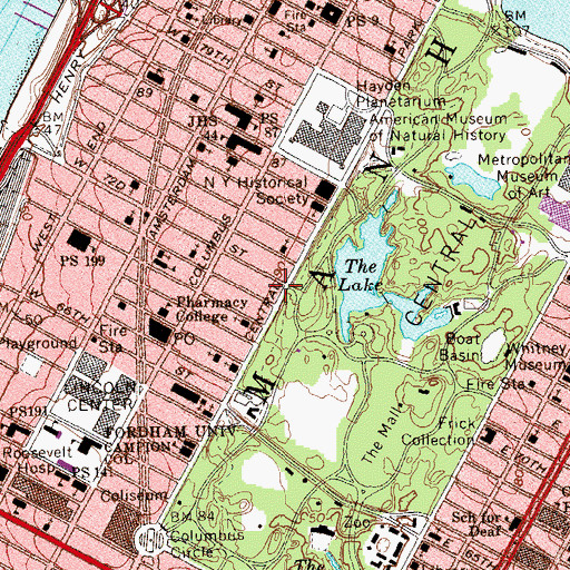 Topographic Map of Majestic Apartments, NY