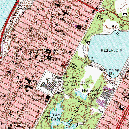 Topographic Map of Congregation Rodeph Sholom, NY