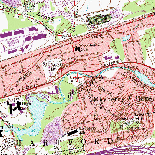 Topographic Map of Labor Field, CT
