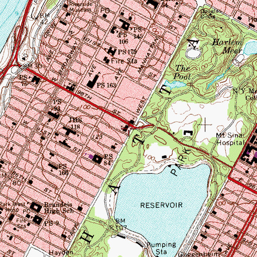 Topographic Map of Crenshaw Christian Center East, NY