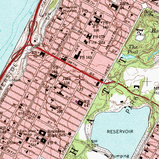 Topographic Map of Jefferson Towers, NY