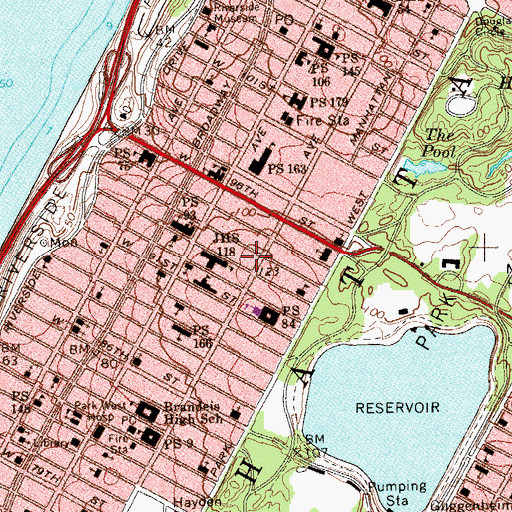 Topographic Map of Columbus Park Towers, NY