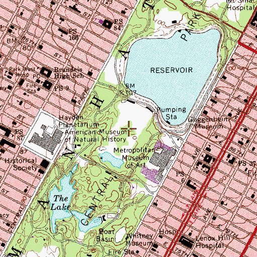 Topographic Map of Great Lawn, NY