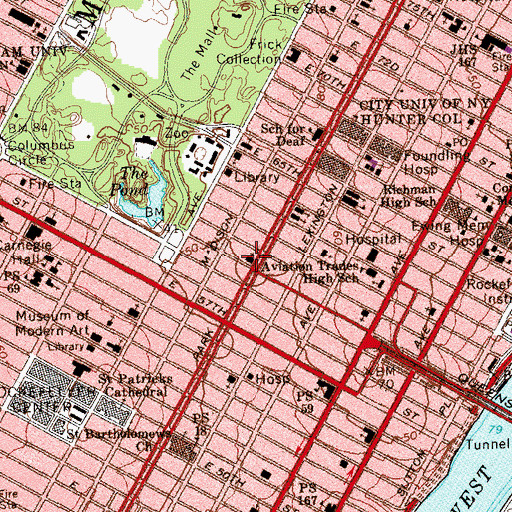 Topographic Map of Christ Church, NY