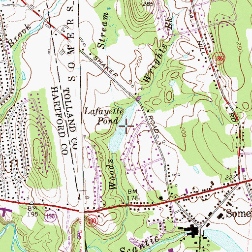 Topographic Map of Lafayette Pond, CT