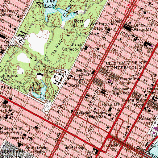 Topographic Map of Kosciuszko Foundation, NY