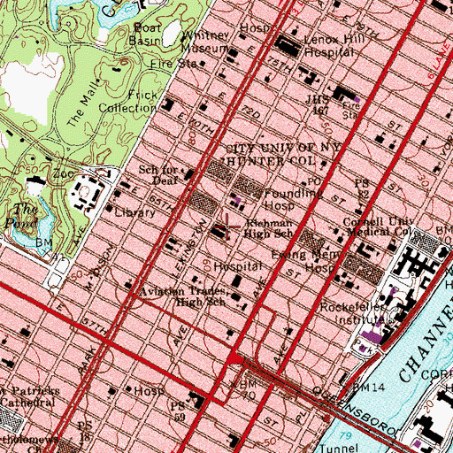 Topographic Map of Church of Saint Vincent Ferrer, NY
