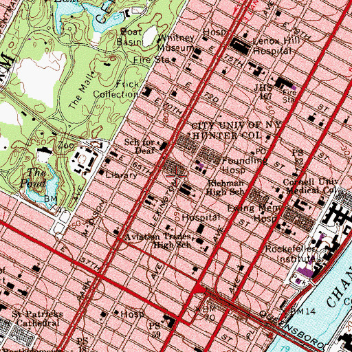 Topographic Map of Cosmopolitan Club, NY