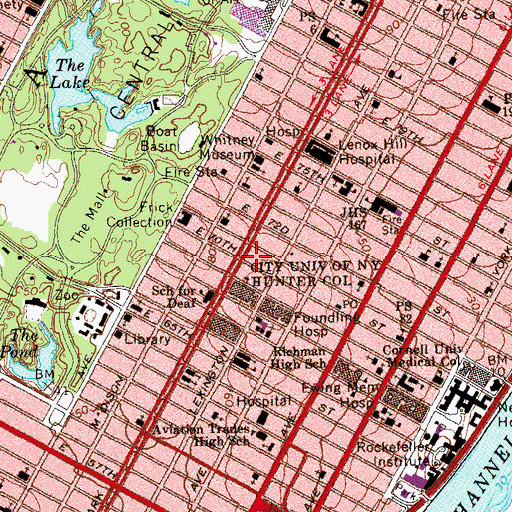 Topographic Map of Asia Society, NY