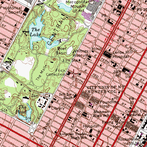 Topographic Map of Catholic Center for the Blind, NY