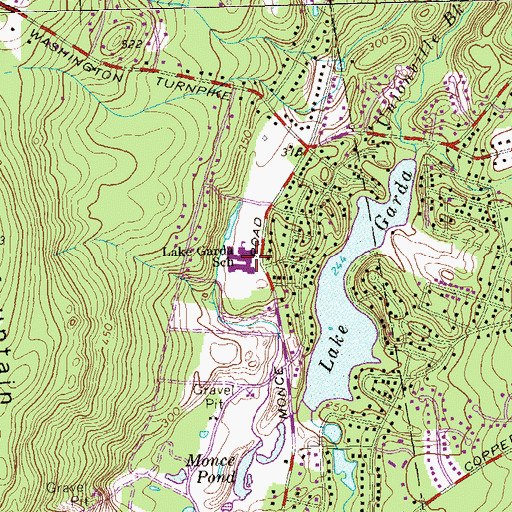 Topographic Map of Lake Garda School, CT
