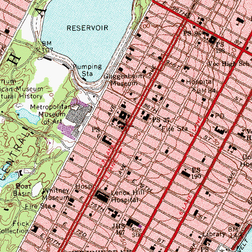 Topographic Map of Church of Saint Ignatius Loyola, NY