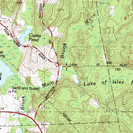 Topographic Map of Lake of Isles Brook, CT