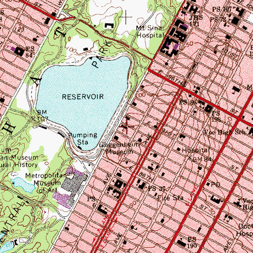 Topographic Map of Church of the Heavenly Rest, NY