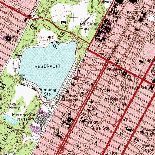Topographic Map of Cooper - Hewitt Museum, NY
