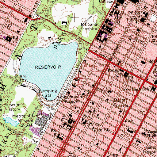 Topographic Map of Cooper - Hewitt Museum, NY