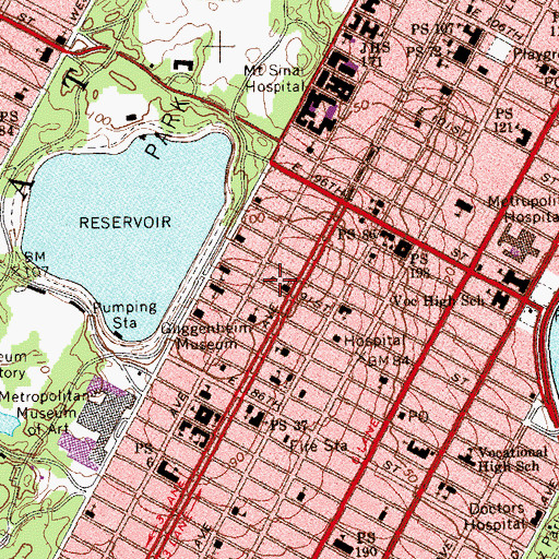 Topographic Map of Dalton School, NY