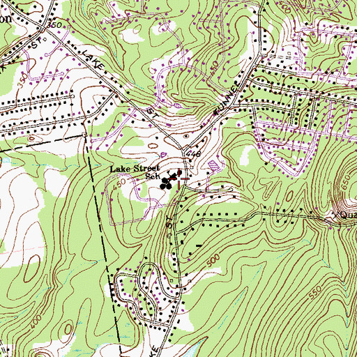 Topographic Map of Lake Street Elementary School, CT