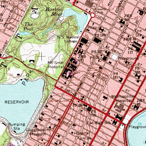 Topographic Map of Klingenstein Clinical Center, NY