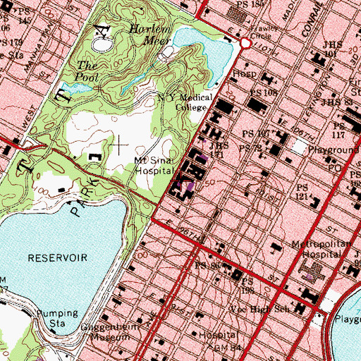 Topographic Map of Magdalene and Charles Klingenstein Pavilion, NY