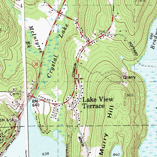 Topographic Map of Lake View Terrace, CT