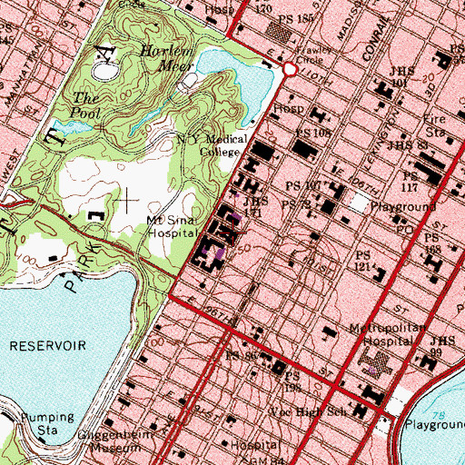Topographic Map of Guggenheim Pavilion, NY