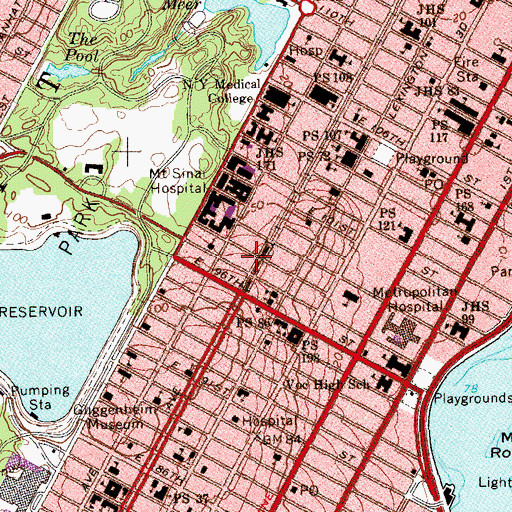Topographic Map of Jane B Aron Residence Hall, NY