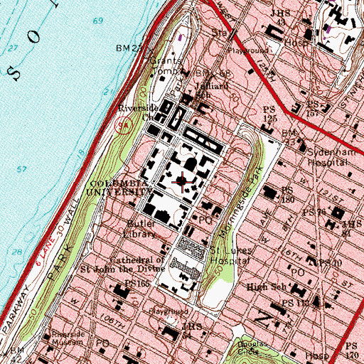 Topographic Map of Low Memorial Library, NY