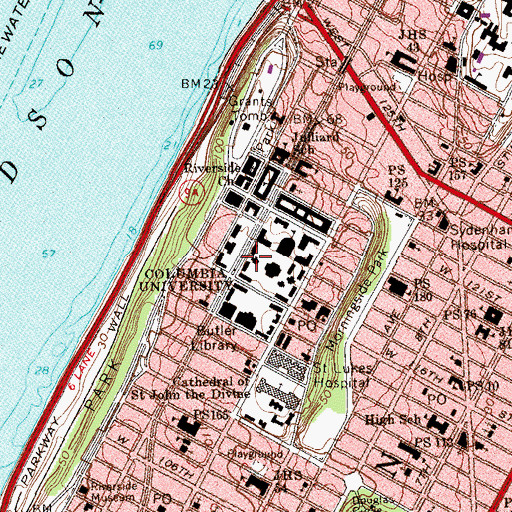 Topographic Map of Earl Hall, NY