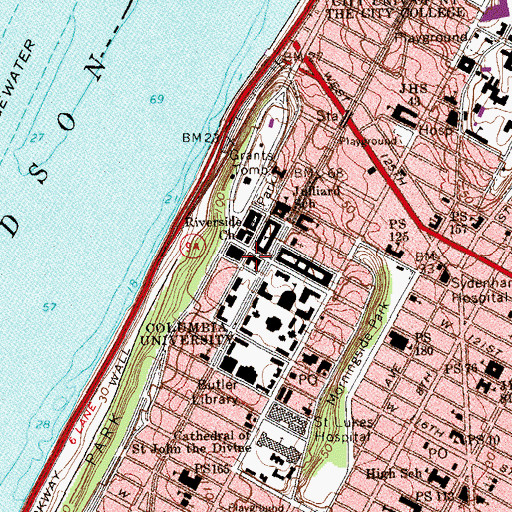 Topographic Map of Milbank Hall, NY